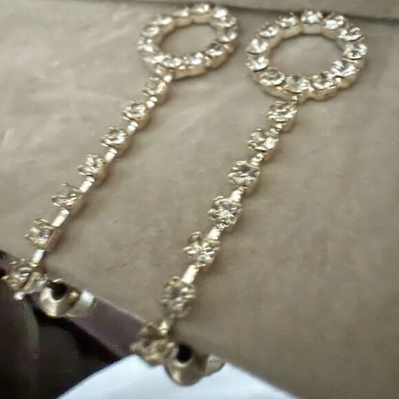 Sparkly Rhinestone Drop Circle Earrings – Elegant Statement Jewelry - Picture 11 of 17